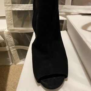 Michael Kors Suede Black Open Toe Bootie